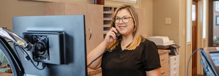 Staff Member Taking Call